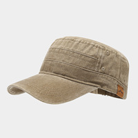 Casquette plate tactique vintage de haute qualité, design unique, casquette de cadet pour hommes, coton lavé commun, casquette de baseball olive