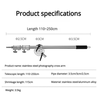 Support de lumière inclinable en acier inoxydable avec barre transversale épaisse, vente directe d'usine TongInno, pour studio photo et panneau de signalisation