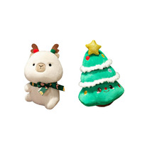 Peluche de Noël Surprise Pomme avec Animal de Dessin Animé Caché à l'Intérieur : Père Noël, Renne, Capybara, Arbre de Noël - Jouet en Peluche de Noël