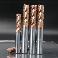 Fraise carrée en carbure monobloc 3/4 dents, revêtement AlTiN, pour usinage CNC de l'acier