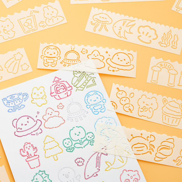 Environmental Pet Reusable Face Stencils Set Body Art Mylar Stencil Custom Reusable Mylar Stencil Sheet for Painting