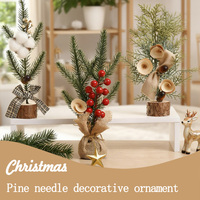 Vente flash BINGCHI BC-K002 Arbre de Noël artificiel carré en PE durable, décoration de table, 15x28cm