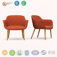 Fauteuils Chaise Longue Convertibles Décontractés en Tissu Nordique avec Cadre en Contreplaqué et Pieds en Fer, Mousse Haute Élasticité, Écologiques