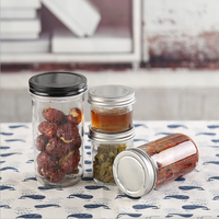Vente en gros prix d'usine disponible différentes tailles bocal en verre vide pour le stockage des aliments bocal en verre avec couvercle pour les aliments