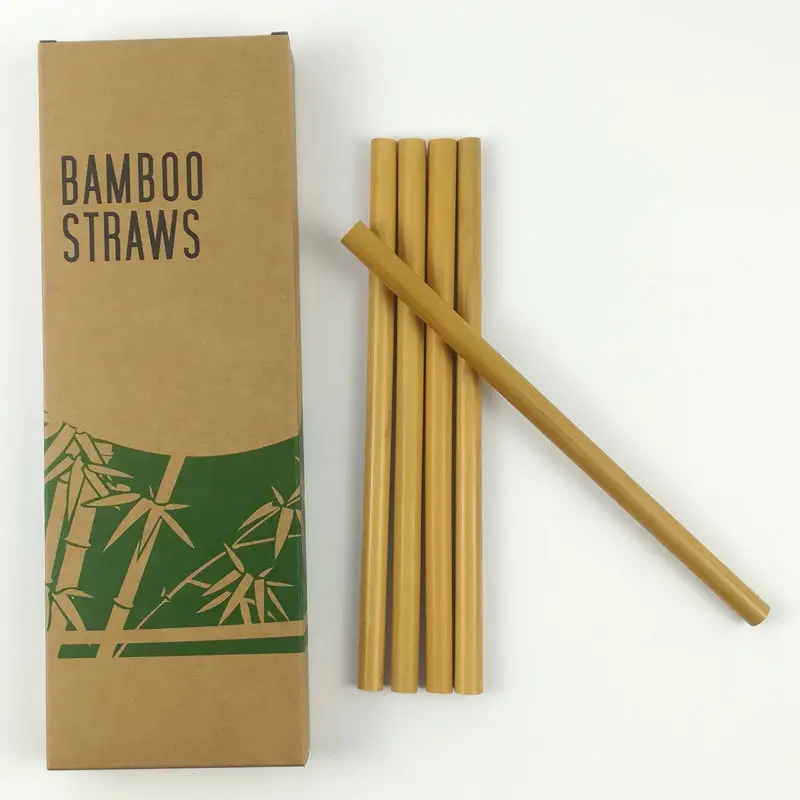 Wholesale Eco Friendly Customized Logo Reusable Natural Organic Bamboo Fiber Drinking Straw