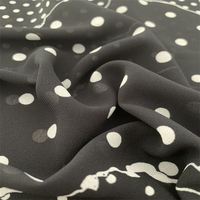 Matériau métallique en gros 100% polyester 75D impression en mousseline de soie avec finition douce et bonne chute