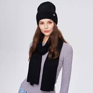 Ensemble de bonnets et d'écharpes pour femmes, bonnet en tricot de <span class=keywords><strong>laine</strong></span> avec longue et douce écharpe scintillante, <span class=keywords><strong>cache</strong></span>-cou, 2 en 1, cadeau - Product Image 1