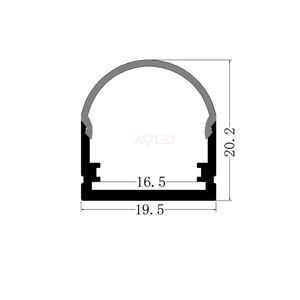 Profilé de bande LED T5 argent mat personnalisable 19*11MM Diffuseur rond Pmma Couverture PC Profilé en aluminium précis extrudé en alliage 6063 - Product Image 3
