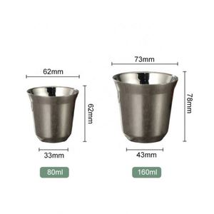 Verres à shot en acier inoxydable de 80 ml et 160 ml, tasses à expresso pour café chaud et bière froide, écologiques, avec logo personnalisé, vente en gros - Product Image 4