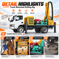 Foreuse de puits d'eau montée sur camion HDT-280, machine de forage de puits profonds de 280 m