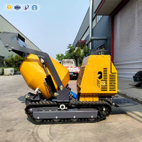 Portable auto-marche piste chenille Mini petite bétonnière Machine essence Mobile bétonnière