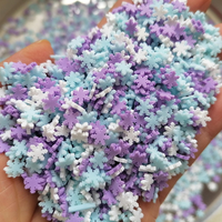 1000g de mélange de flocons de neige violets, bleus et blancs pour slime DIY, tranches de paillettes en argile polymère