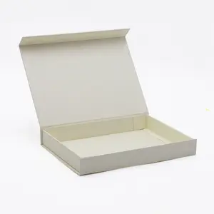 กล่องของขวัญแม่เหล็กสีขาวแบบแข็งกระดาษแข็งรีไซเคิลสีขาวหรูหราขนาด100ชิ้นโลโก้ตามสั่ง