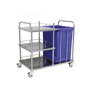 Ziekenhuis Roestvrijstalen Wasgoed Verzamelen Trolley Dressing Dispenser Medicijnkar Met Vergrendelingswielen - Product Image 1