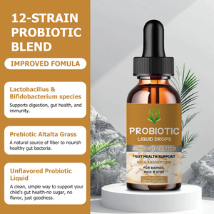 โปรไบโอติกแบบหยดสำหรับผลิตภัณฑ์ฉลากส่วนตัว (OEM)  ดูดซึมได้ดี  ประกอบด้วยโปรไบโอติก 12 สายพันธุ์ ช่วยบำรุงสุขภาพลำไส้ - Product Image 6