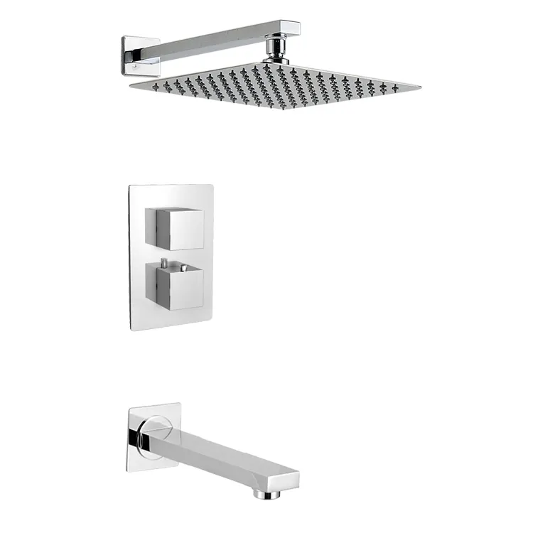 wall-mounted thermostatic rain concealed shower faucet bathroom hide shower set mixer & bath mixer set de griferia