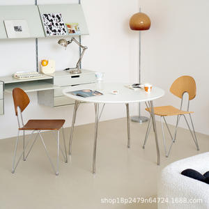 Silla de comedor de madera maciza en forma de arco, color nogal, con respaldo para comedor - Product Image 2