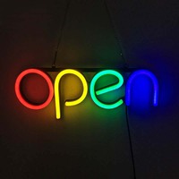 Signe publicitaire au néon de lumière LED colorée Signe LED flexible super lumineux Affichage de signe ouvert au néon coloré