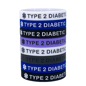 Bracelet d'alerte médicale pour diabète de type 1 et 2 Youmigift, bracelet en caoutchouc personnalisé, bracelet en silicone personnalisé, bracelets personnalisés - Product Image 1