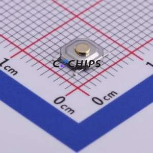 UK-B0233G16-SP25Y Tactile Switch SMD,5.2x5.2mm Switch Single Pole Single Throw Round Button 2.5N Vertical Mount - Product Image 1