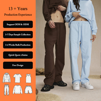 Pantalon de survêtement long pour homme, décontracté, sportif, confortable, coupe droite ample, robuste 430g, couleur unie, avec cordon de serrage