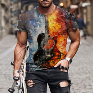T-<span class=keywords><strong>shirt</strong></span> Homme <span class=keywords><strong>Musique</strong></span> <span class=keywords><strong>Rock</strong></span> Imprimé Sublimation Été Col Rond Manches Courtes Décontracté Mode - Product Image 3