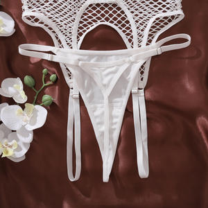 Женское роскошное пикантное бесшовное трикотажное боди с вырезами и кружевными украшениями из спандекса/нейлона - Product Image 5