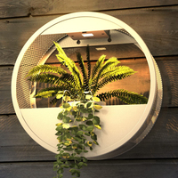 Patio extérieur circulaire LED applique suspendue jardinière ciment gris mur planté jardin lumière solaire