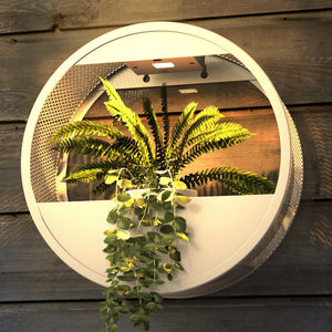 فناء خارجي دائري ليد معلق زارع شمعدان إسمنتي رمادي جدار مزروع حديقة ضوء شمسي - Product Image 2