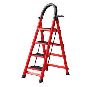 Folding <b>Ladder</b> 4 Steps 180cm Height Double Sided Portable Indoor Use Carbon Steel Construction - Product Image 5