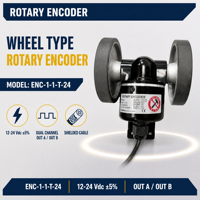 Encodeur rotatif à roue ENC-1-1-T-24 12-24VDC, double canal, sortie A/B, encodeur rotatif de mesure de longueur avec roue de mesure