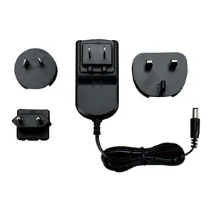 Yingjiao adaptor AC, Yingjiao EN/IEC60601 Switch AC Adapter catu daya medis US EU UK AU dapat dipertukarkan 12V 1A AC DC 5V 2A hitam Plug in