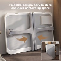 Bureau d'ordinateur portable pliable en bois pour lit, dortoir, bureau d'étude, lampe, charge sans fil, petite table pour ordinateur portable, usage domestique et de loisirs, fenêtre en baie