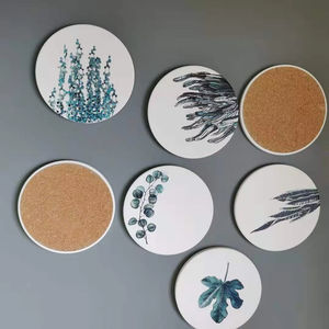 European Style Silk Screen Printed Ceramic Coaster Retro Floral Pattern Creative Waterproof Insulated <b>Pad</b> for Coffee Promotional - Product Image 4