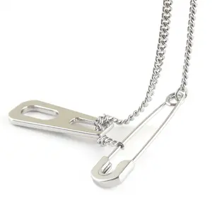 Mode Fein Sterling Stahl Silber 925 Schmuck Kettens tifte Brosche Anhänger Armband Halskette für Kleidung und Taschen