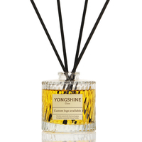 Bouteille diffuseur à roseaux en verre sodocalcique personnalisée 150 ml 5 oz, design cylindrique côtelé, logo personnalisé, boîte d'emballage de luxe vide, vente en gros