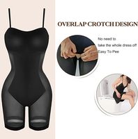 Gaun Shapewear bawaan untuk wanita, gaya baru lengan panjang leher persegi mulus lapisan ganda Bodycon kompresi perut