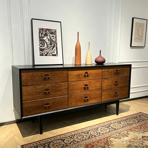 <span class=keywords><strong>Buffet</strong></span> rétro mi-siècle à 9 tiroirs, meuble de rangement en bois moderne de style nordique pour salle à manger et salon - Product Image 5