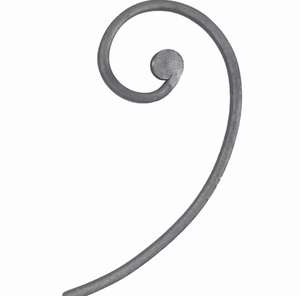 Demi-volute <span class=keywords><strong>en</strong></span> acier <span class=keywords><strong>forgé</strong></span> avec éléments <span class=keywords><strong>en</strong></span> <span class=keywords><strong>fer</strong></span> <span class=keywords><strong>forgé</strong></span> à noyau Pièce détachée pour balustrade de main courante de clôture de portail - Product Image 1