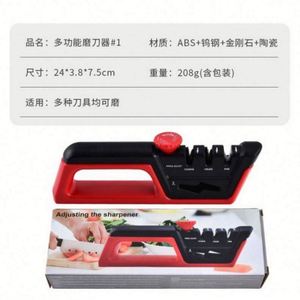 Manual 4-Stage Multi-Tasks Eco-Friendly Tungsten Steel & Ceramic Multi-Grit Suction Base Kitchen <b>Knife</b> <b>Sharpener</b> with Handle - Product Image 4
