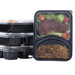 2 Compartments Factory Directed Leak Proof Takeout Containers High Quality Microwavable Food Grade Meal Prep Carryout Boxes