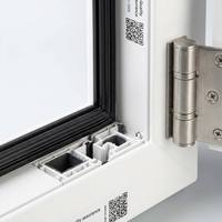 Puerta Abatible de PVC con Perfil Blanco, Vidrio Esmerilado Doble y Templado, Diseño Moderno para Dormitorio o Escuela