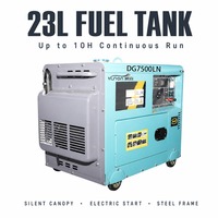 Générateur diesel 6000W DG7500LN, groupe électrogène à faible bruit, démarrage électrique, alimentation de secours, commutateur de transfert automatique