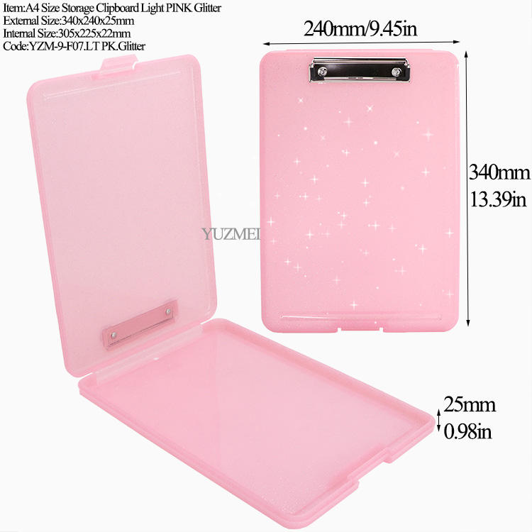 F07 Presse-papiers de rangement Paillettes rose clair