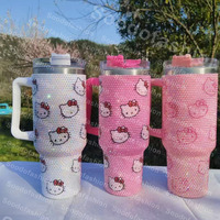 Vaso Térmico de 40oz al por Mayor, Nuevo Diseño, Diamantes de Imitación, Personalizable, Brillante, para Auto, Clásico, Precio Preferencial