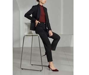 Usine haut de gamme fournissant des tenues exclusives à deux couleurs avec col <span class=keywords><strong>rose</strong></span> vestes pantalons ensembles de costumes pour femmes - Product Image 2