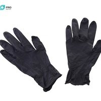 Gants en nitrile noirs 3 mil, texturés aux doigts, jetables, vendus à l'unité, pour tatouage, salon de beauté, manucure, coiffure et nail art