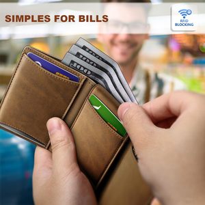 Retro Oil Waxed Leather <b>Wallet</b> <b>Men</b> Vertical Square <b>RFID</b> Blocking Multi Card Slot Large Capacity Everyday Use - Product Image 4