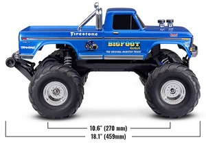 Traxxas <span class=keywords><strong>BIGFOOT</strong></span> No 1 HD RC <span class=keywords><strong>Monster</strong></span> <span class=keywords><strong>Truck</strong></span> 1/10 2WD Titan 12T Motor XL-5 ESC 30+MPH Coche Teledirigido Impermeable con Cargador USB-C - Product Image 6
