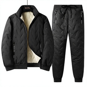 Blouson Bomber en <span class=keywords><strong>Velours</strong></span> d'Agneau Ultrasonique pour Hommes, Hiver Chaud, Doublure en Sherpa, Col Montant, Streetwear, Motif Cœur, Moyen-Âge, Personnes Agées - Product Image 1